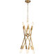 Cobra 12 Light 30.5 inch Natural Brass Chandelier Ceiling Light, Small