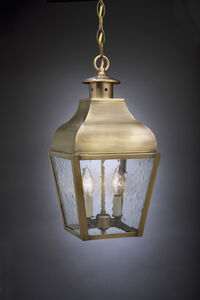 Stanfield 2 Light 9 inch Verdi Gris Hanging Lantern Ceiling Light in Clear Glass, Candelabra