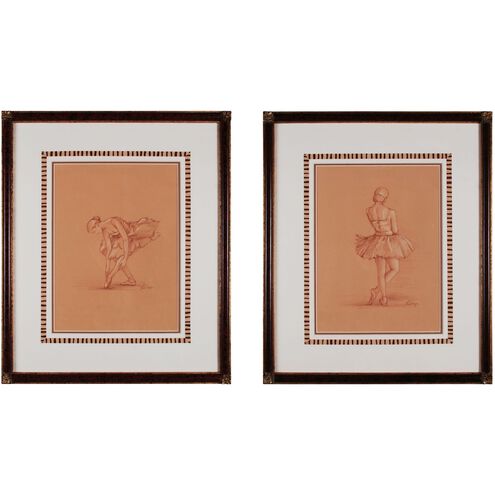 Framed Picture Gold Leaf with Walnut Wall Art, Graceful Pose