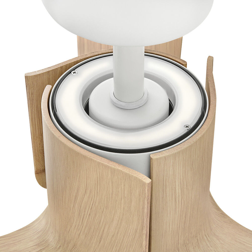 Sven 54 inch Matte White with Natural Blades Smart Fan