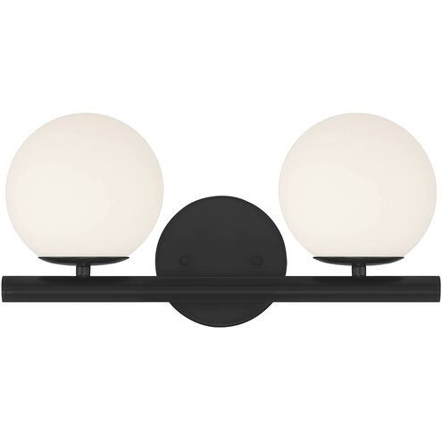 Crown Heights 2 Light 16 inch Matte Black Vanity Light Wall Light