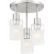 Cedar Lane 3 Light 11 inch Brushed Nickel Semi-Flush Ceiling Light