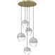 Sonoma Ave. 5 Light 28 inch Brushed Brass Multi Port Pendant Ceiling Light
