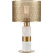 Sureshot 15 inch 60.00 watt White with Aged Brass Table Lamp Portable Light