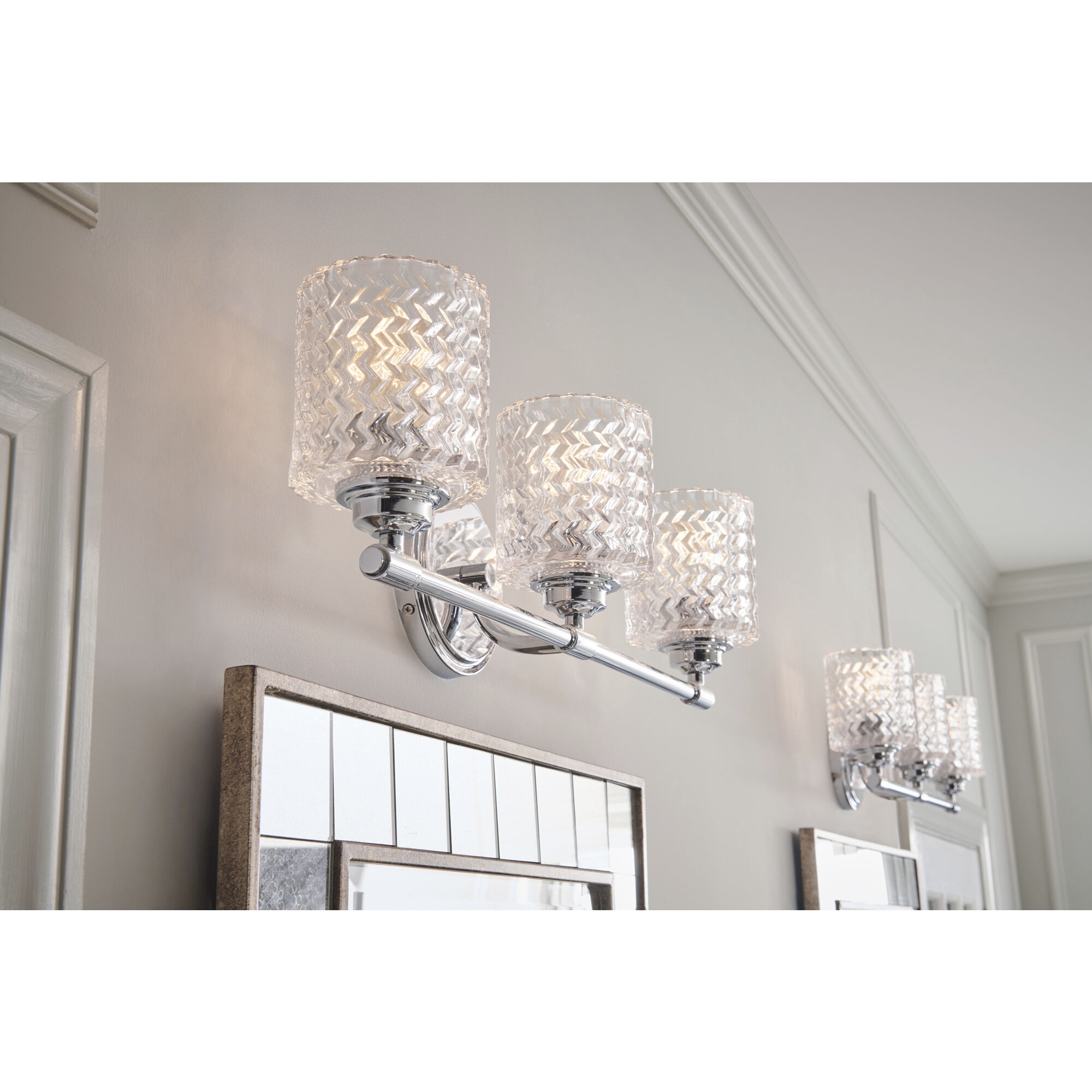 Elle 3 Light 24 inch Chrome Vanity Light Wall Light