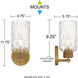 Baltic 1 Light 4.75 inch Brushed Gold Wall Sconce Wall Light