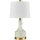 Ackerly 21 inch 60 watt Jade White Glass/Matte Brushed Gold Table Lamp Portable Light