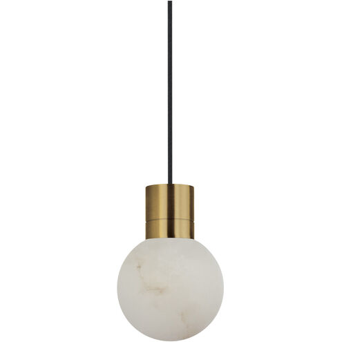 Sean Lavin Mina LED 5 inch Hand Rubbed Antique Brass Pendant Ceiling Light in 2700K, Black Cord, Small