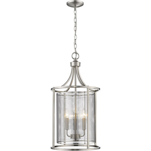 Verona 3 Light 14 inch Brushed Nickel Foyer Pendant Ceiling Light