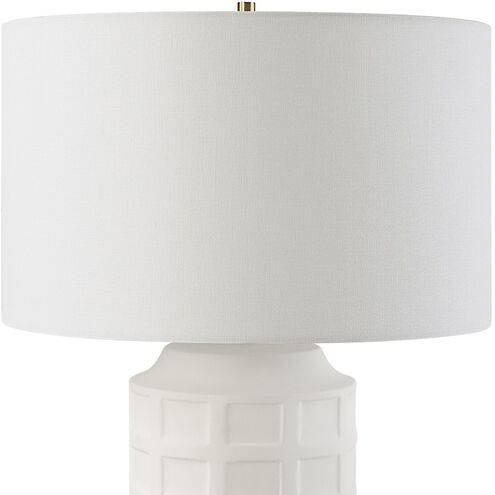 Window 28 inch 150.00 watt Chalk White Glaze and Antique Brass Table Lamp Portable Light