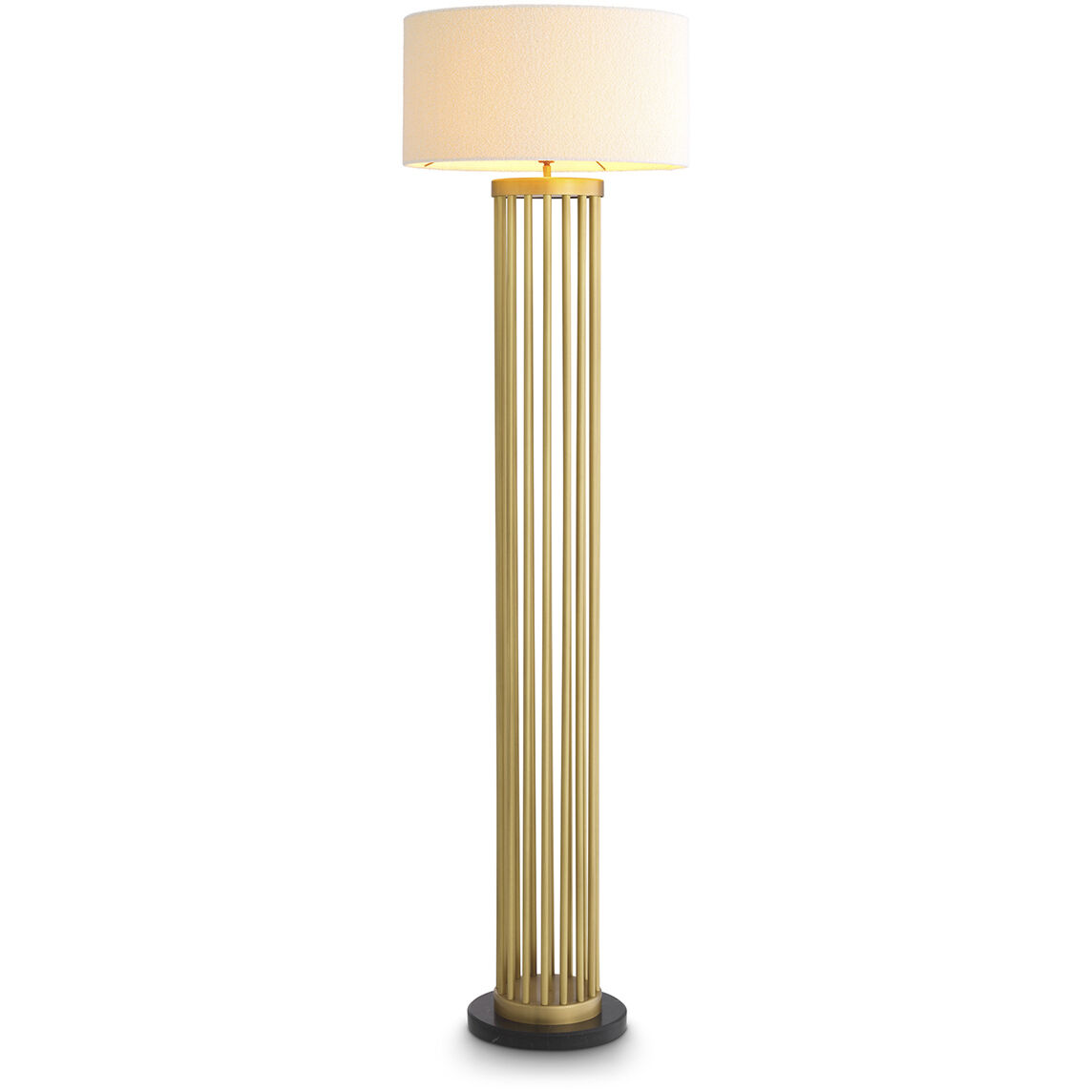 Condo 74.02 inch 40 watt Antique Brass with Black Marble Base Floor Lamp Portable Light