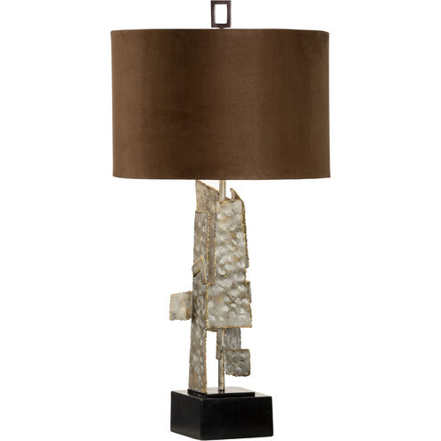 MarketPlace 34 inch 100 watt Spotted White Wash Steel Table Lamp Portable Light