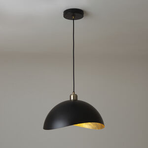 Luna Bella LED 14 inch Matte Black and Weathered Brass Pendant Ceiling Light