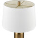 Pill 34 inch 150 watt Aged Brass with Satin Nickel and White Table Lamp Portable Light