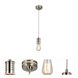 Douille LED 4 inch Polished Nickel Mini Pendant Ceiling Light, Elstead