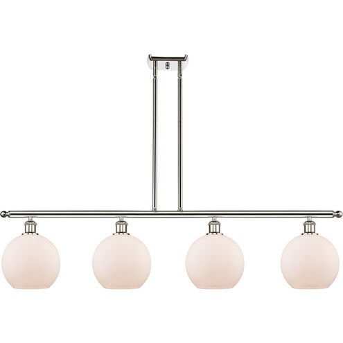 Ballston Athens LED 48 inch Polished Nickel Island Light Ceiling Light in Matte White Glass