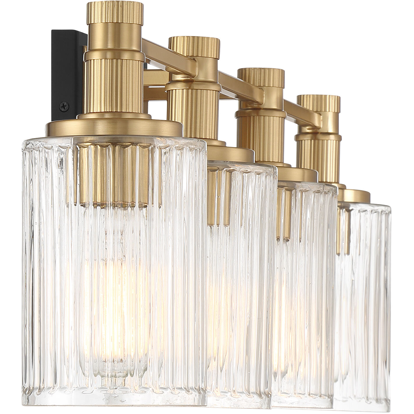 Concord 4 Light 30.75 inch Black with Warm Brass Accents Bathroom Vanity Light Wall Light