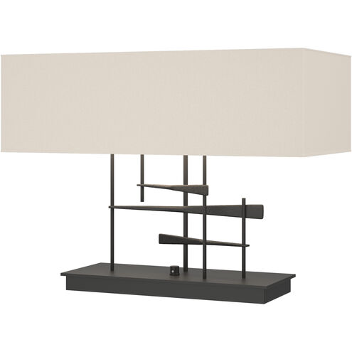 Cavaletti 15.3 inch 60 watt Black Table Lamp Portable Light in Flax