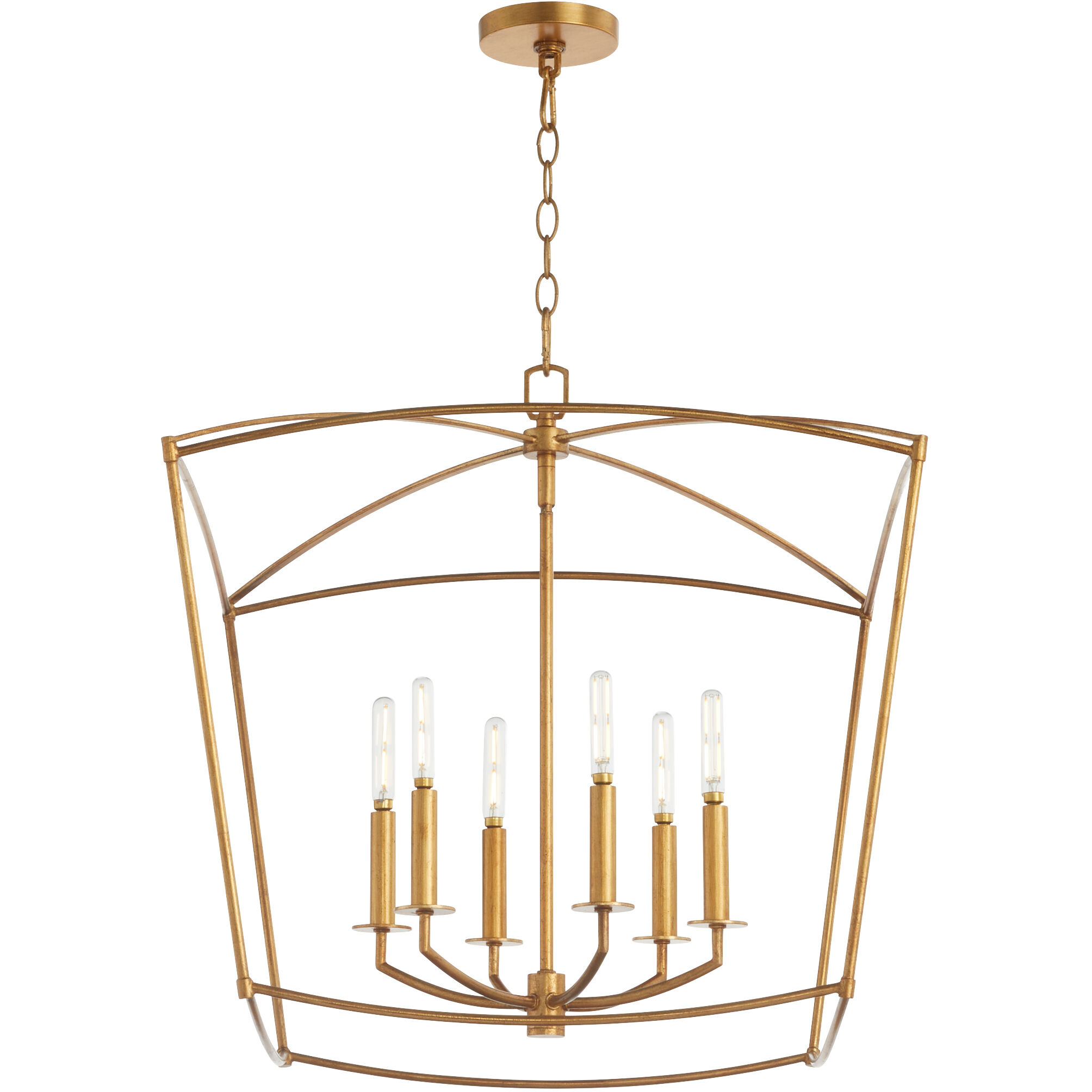 Mantle 6 Light 23.25 inch Gold Leaf Pendant Ceiling Light