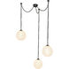Petra 9.88 inch Urban Bronze and Cloud Glass Chandelier Ceiling Light