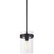 Zale 1 Light 6.88 inch Black Pendant Ceiling Light
