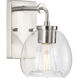 Caisson 1 Light 8 inch Brushed Nickel Bath Vanity Wall Light