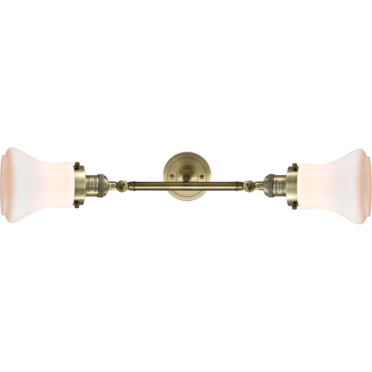 Franklin Restoration Bellmont LED 17 inch Antique Brass Bath Vanity Light Wall Light in Matte White Glass, Franklin Restoration