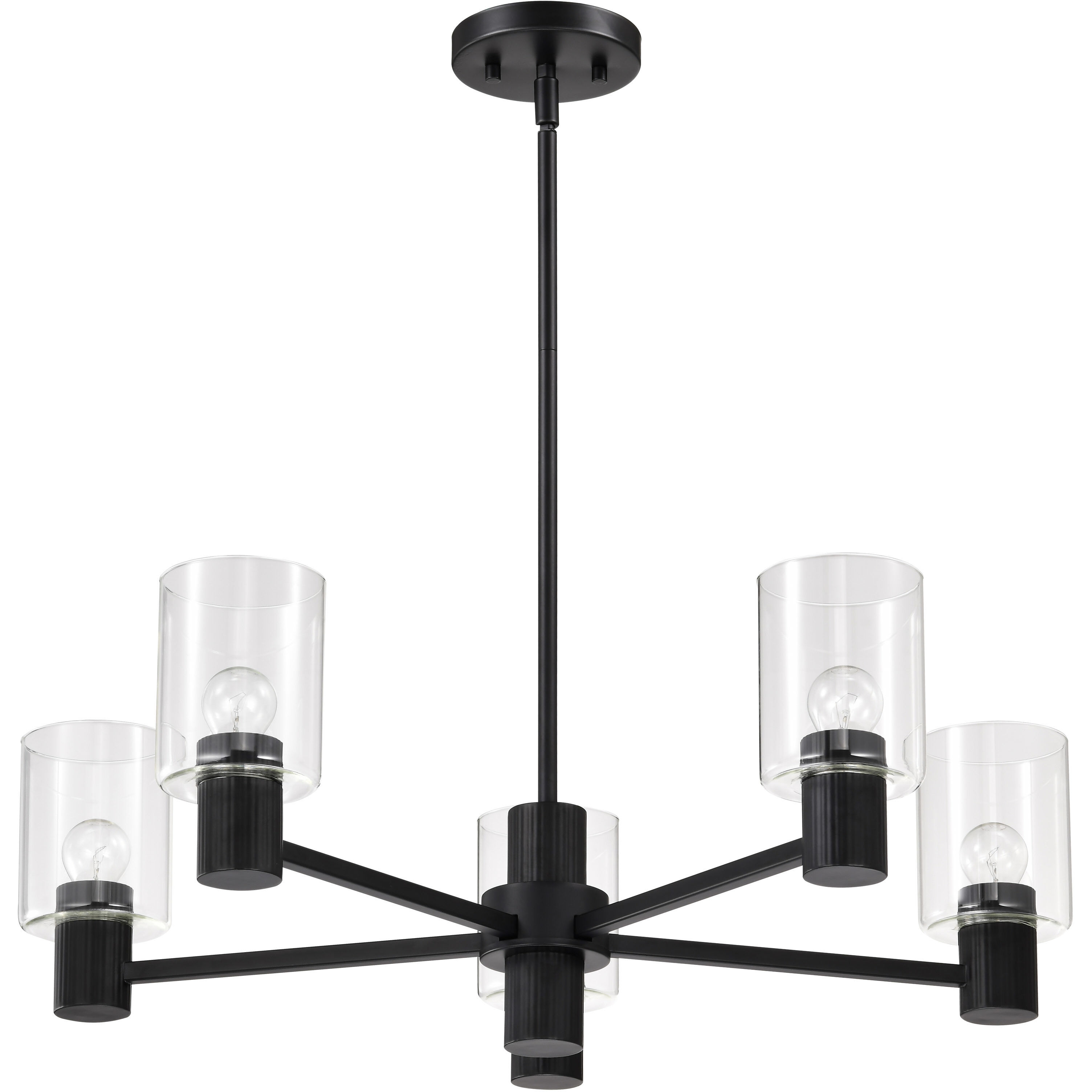 Clarksville 5 Light 28 inch Matte Black Chandelier Ceiling Light