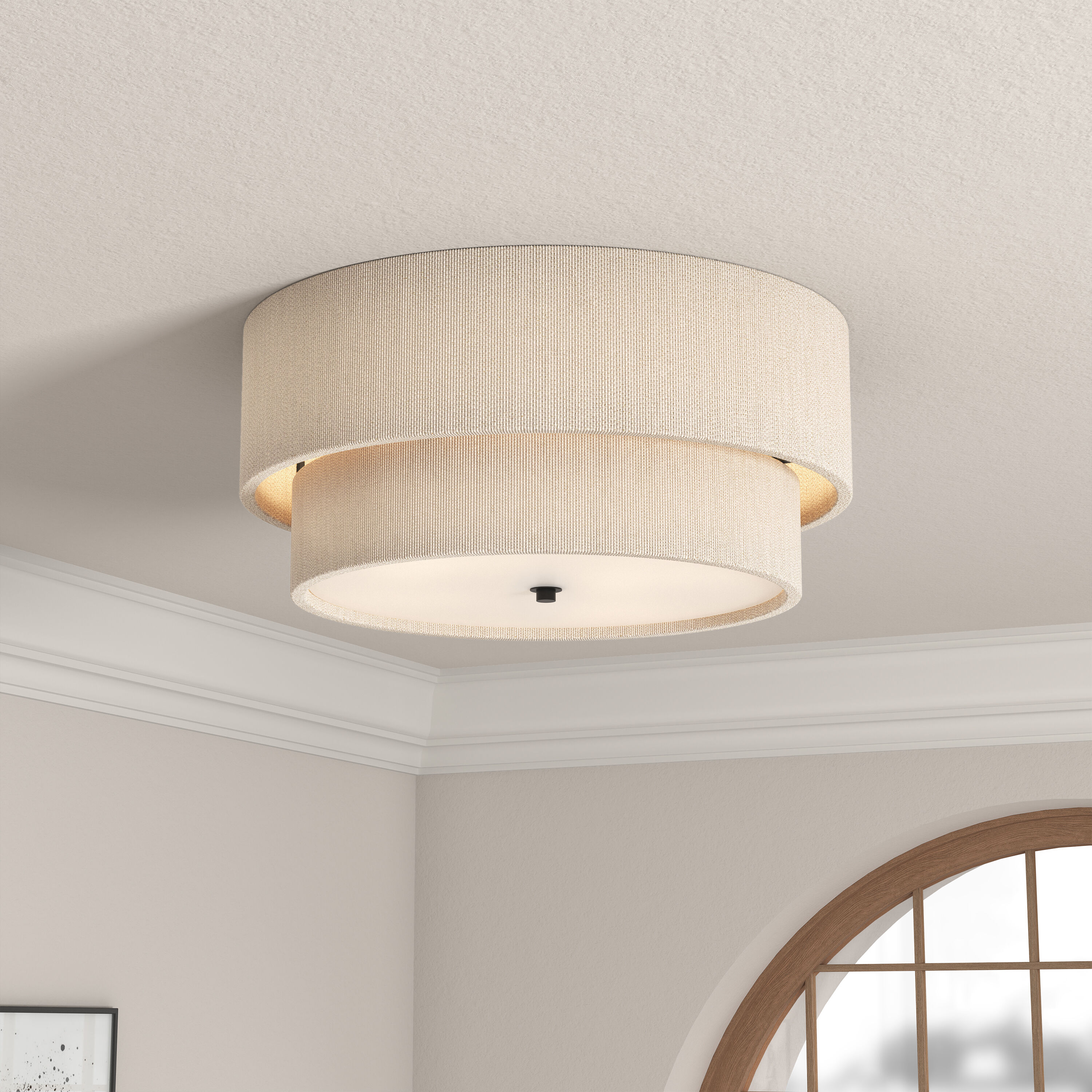 Helbert 4 Light 18 inch Matte Black Flush Mount Ceiling Light