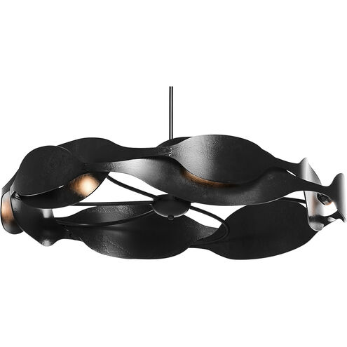 Waves 6 Light 34.2 inch Black Pendant Ceiling Light