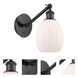 Ballston Eaton LED 6 inch Matte Black Sconce Wall Light in Matte White Glass
