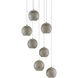 Giro 7 Light 13 inch Painted Silver/Nickel/Blue Multi-Drop Pendant Ceiling Light