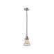 Franklin Restoration Bellmont LED 6 inch Polished Nickel Mini Pendant Ceiling Light in Seedy Glass, Franklin Restoration
