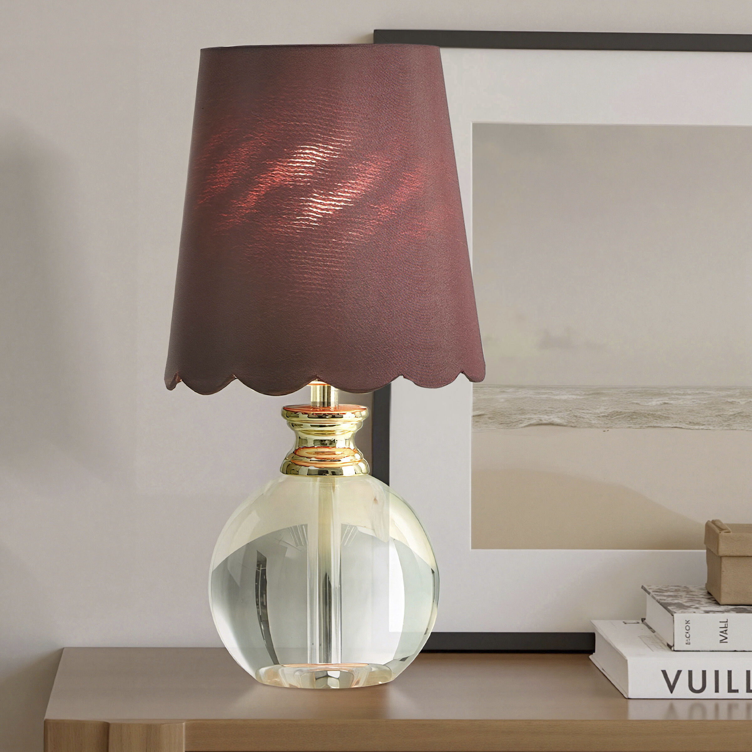 Beatrice 14 inch 40 watt Clear and Polished Gold Table Lamp Portable Light