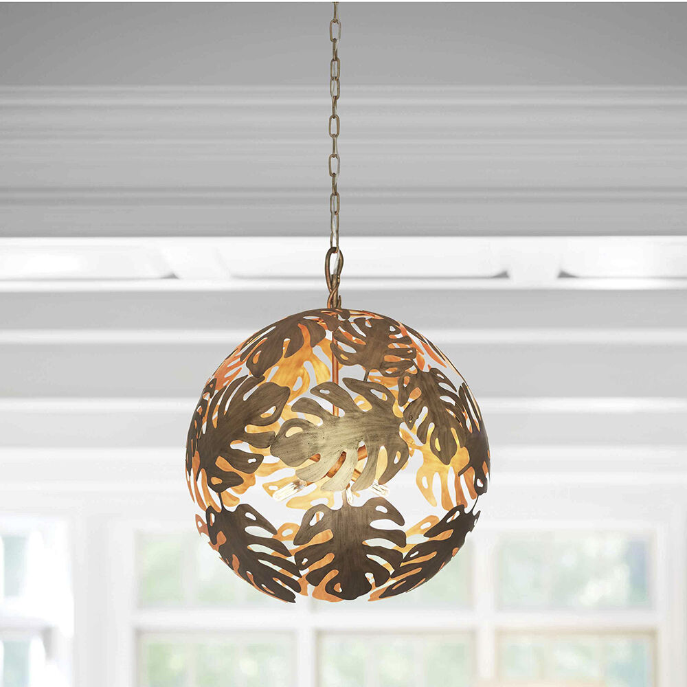 Botanica LED 24 inch Burnished Gold Chandelier Ceiling Light, Orb