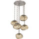 Nova 5 Light 24.2 inch Beige Silver Multi-Pendant Ceiling Light in Bronze, Oval Chain