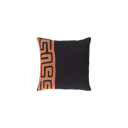 Nairobi 20 X 20 inch Burnt Orange and Black Throw Pillow