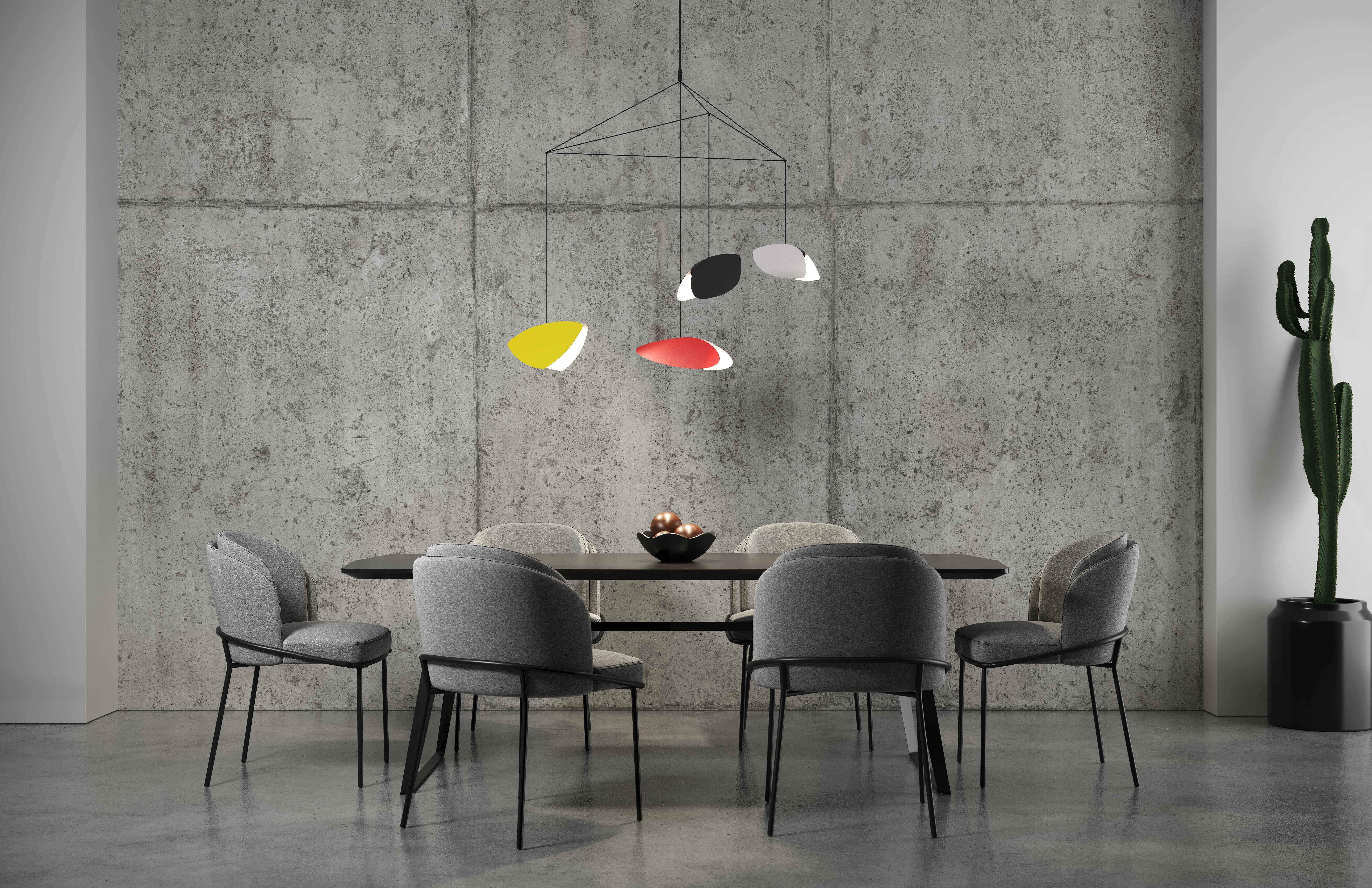 Papillons LED 31 inch Satin Black Pendant Ceiling Light in Multi