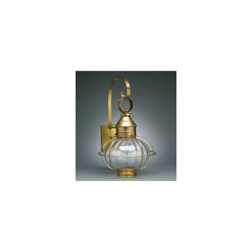 Onion 1 Light 21 inch Antique Brass Outdoor Wall Light in Clear Seedy Glass, One 75W Medium