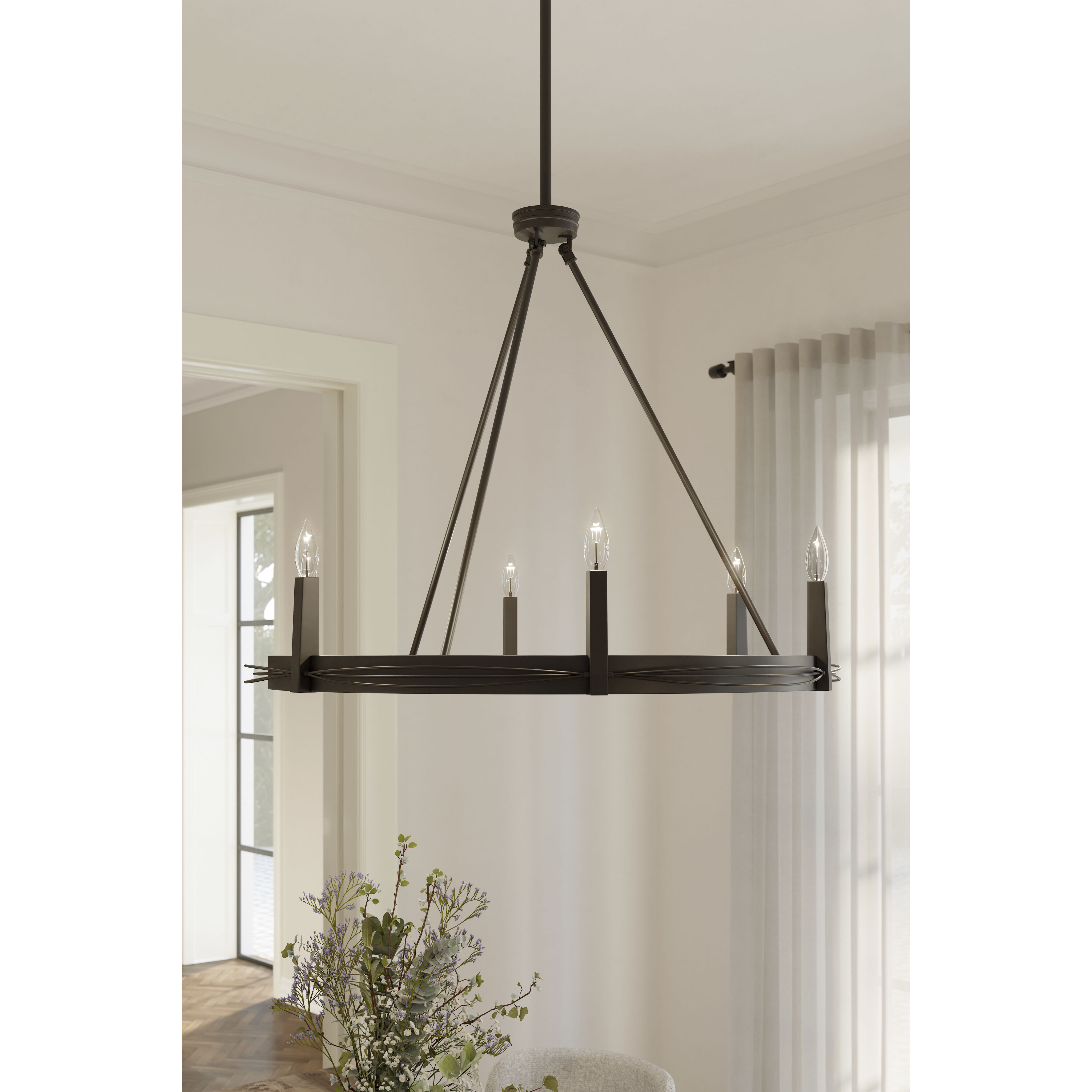 Dalvor 6 Light 36 inch Dark Bronze Pendant Ceiling Light