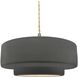 Radiance Collection - Tier Pendant Ceiling Light in Brushed Nickel, Dedicated LED, Beige Twist Cord, Gloss Gray, 14.5W x 5.25H, Form+Finish+Function