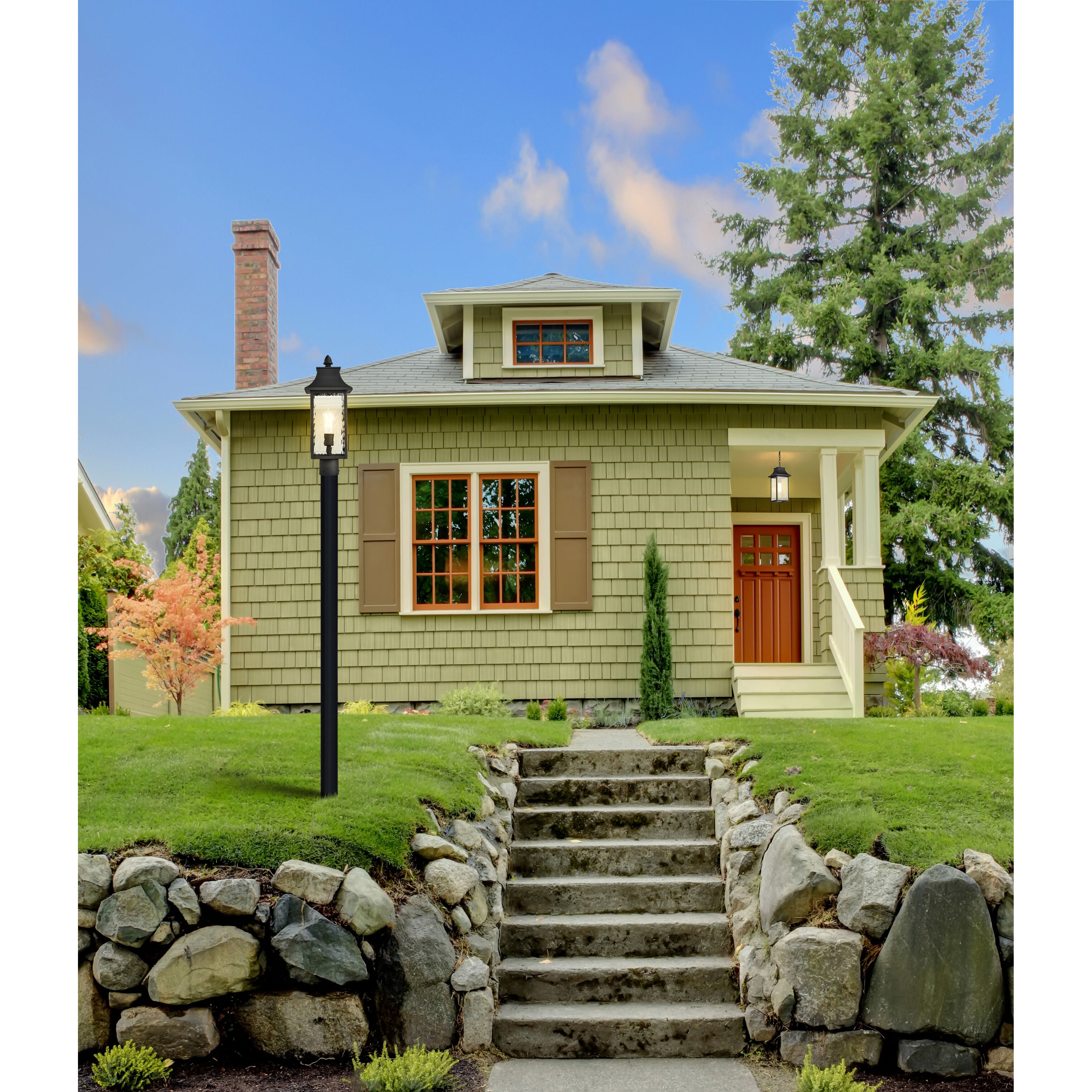 Austen 20 inch Matte Black Post Lantern