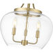 Joliet 3 Light 15.75 inch Burnished Brass Pendant Ceiling Light