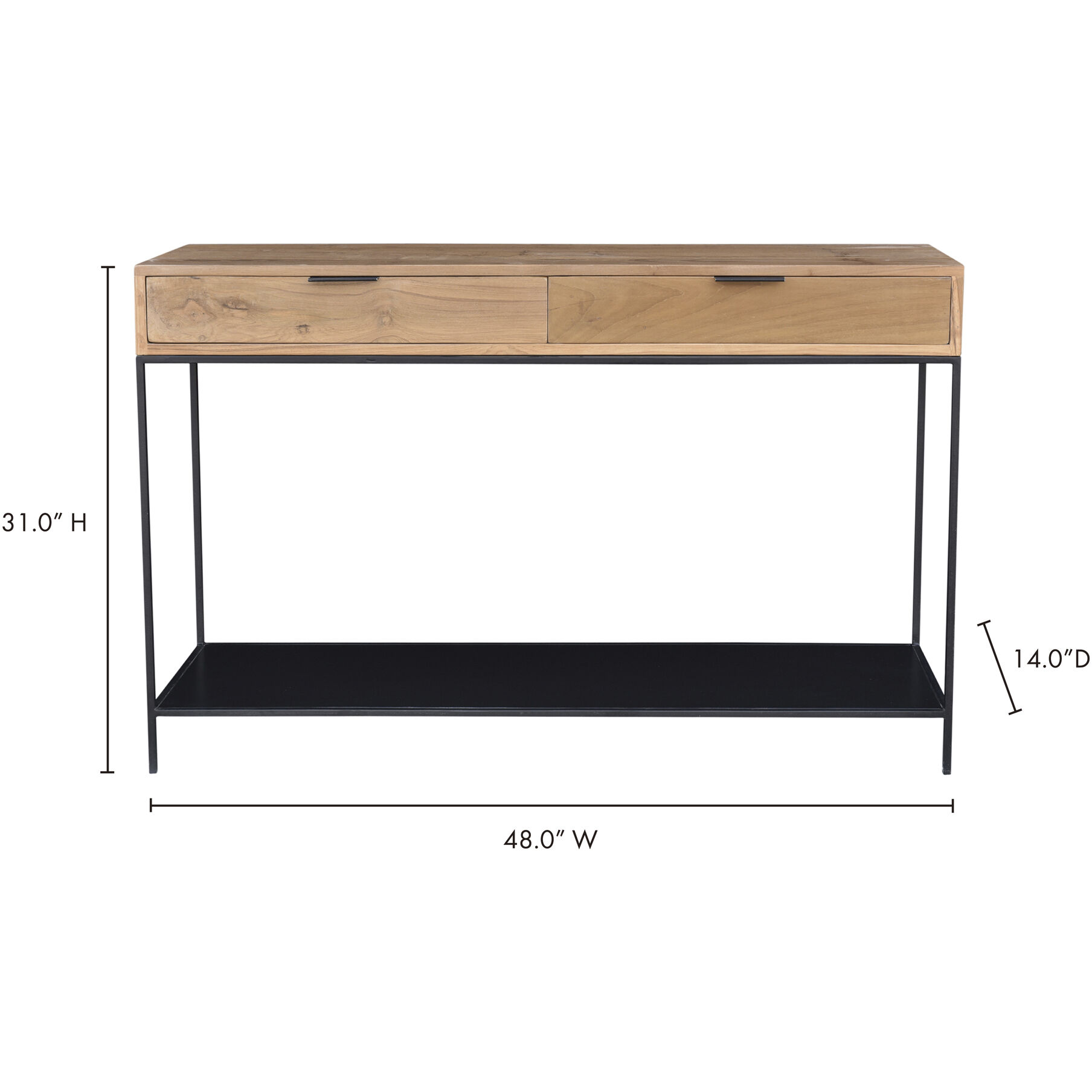 Joliet 48 X 14 inch Natural Console Table