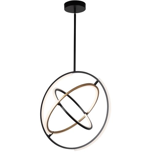 Trilogy LED 24 inch Black and Brass Pendant Ceiling Light