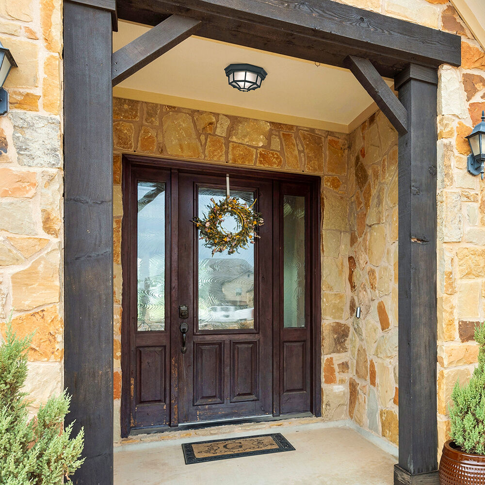 Builder 1 Light 11 inch Black Outdoor Flushmount