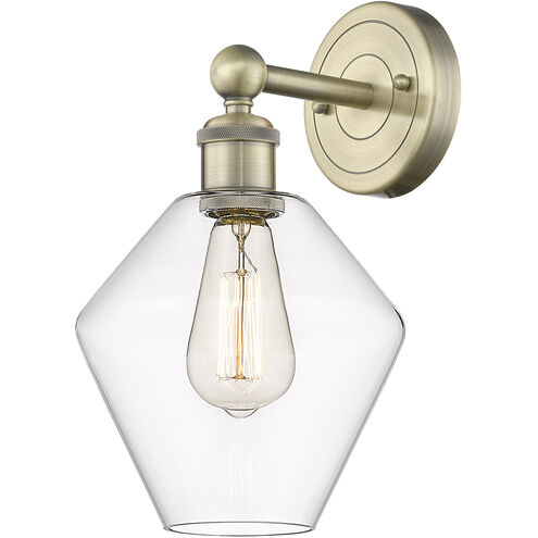 Cindyrella Sconce Wall Light in Antique Brass, Clear