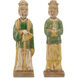 Tang Dynasty Palace Servants 15 X 4.25 inch Sculptures, Set of 2
