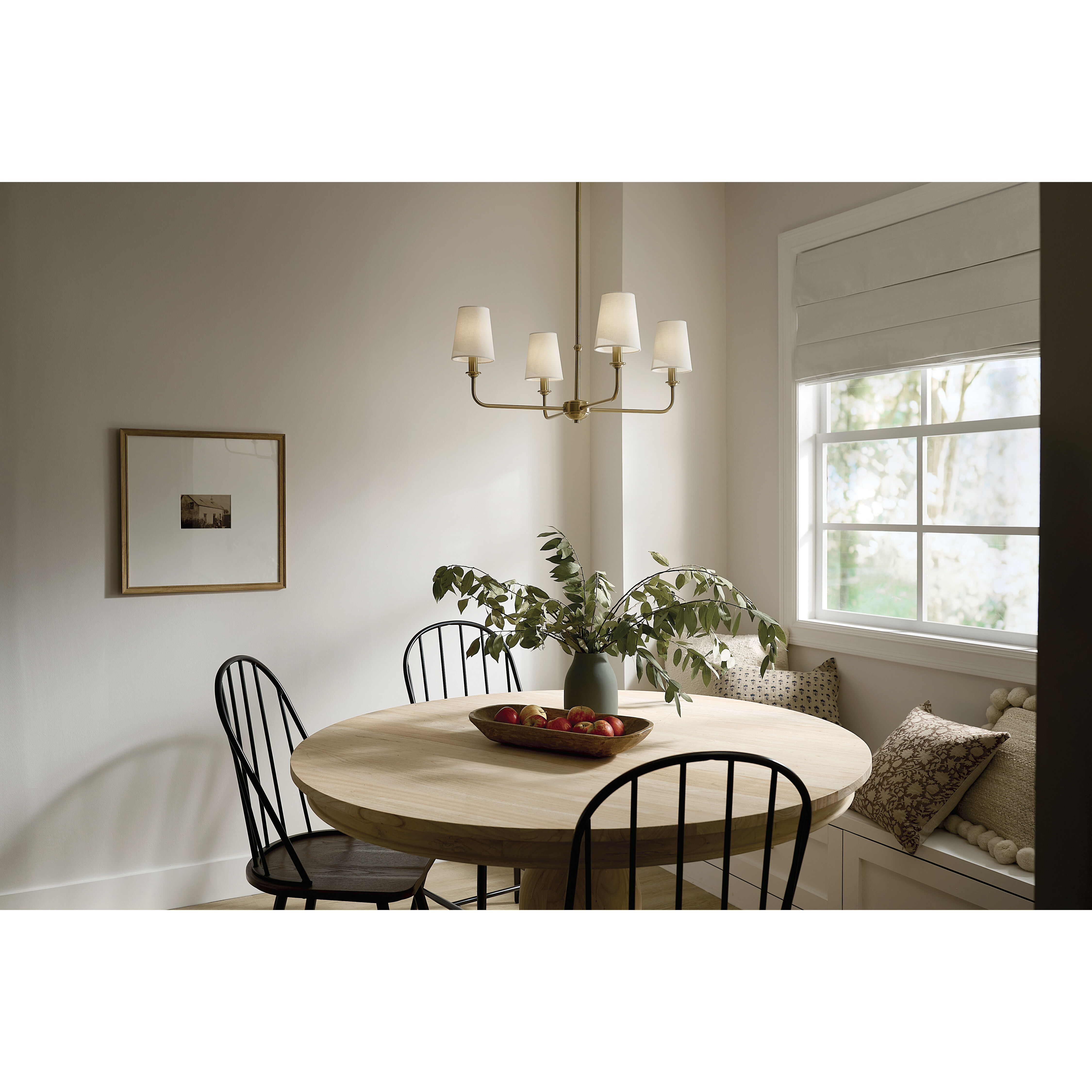 Pallas 4 Light 25 inch Brushed Natural Brass Chandelier Ceiling Light