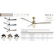Nauticus 65 inch Brushed Nickel Wet with Navy Blades Smart Indoor/Outdoor Ceiling Fan